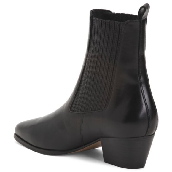 SANDRO Made In Portugal Leather Amelya Heeled Booties - Picture 2 of 3